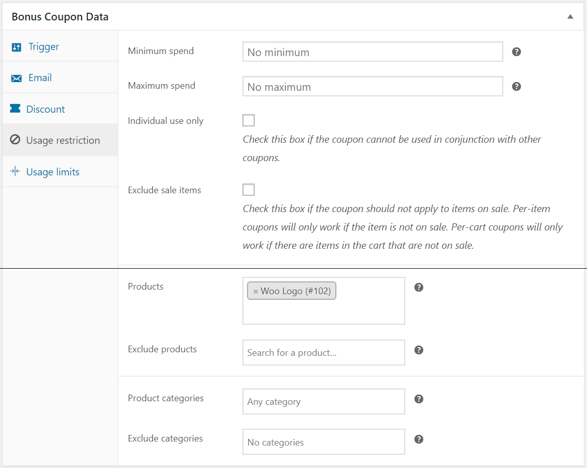 Apply coupons woocommerce